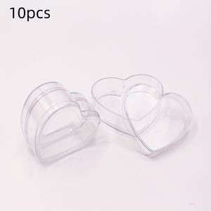 TEMU 10개 하트 모양 투명 플라스틱 상자 - 결혼식 선물, DIY 공예 및 보석 보관에 이상적 - 내구성 있고 다용도 투명 정리함, 보석 상자 정리함