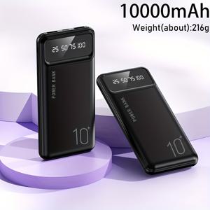 TEMU 새로운 10000/20000mAh 휴대용 충전 모바일 파워뱅크, LED 디스플레이 포함, Type C 충전기, 아이폰 15/14/13/12 프로 맥스/iPad 프로/ 호환, 2포트 출력, 여행 및 비상 충전용, 4가지 색상, 야외 여행에 이상적|보조배터리|C타입충전기|보조배터리20000