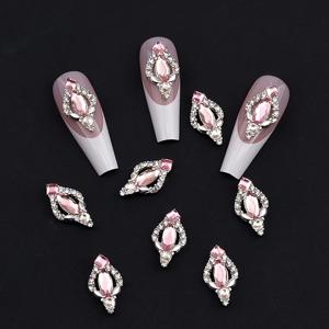 TEMU 10pcs 3D Ab 실버 네일 라인스톤 장식, 마르키즈 사각 보석 보석, 여성용 하이포알러지 골드 메탈 네일 보석, 아크릴 짧은 긴 네일 팁 장식