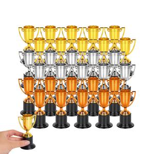 TEMU 30개 3색 미니 트로피, 골든 트로피, 스포츠 대회용 플라스틱 트로피, 참가 트로피, 파티 선물, 소품