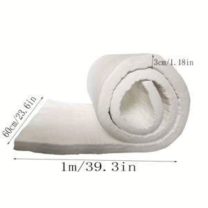 TEMU 1롤 방화 보온 펠트 담요 - 파이프용 두꺼운 내열성 39.3인치 .6인치, 세라믹 섬유 소재, 단열 및 방음에 이상적, 방음 재료 | 부드러운 질감의 담요 | 매끄러운 롤 형식
