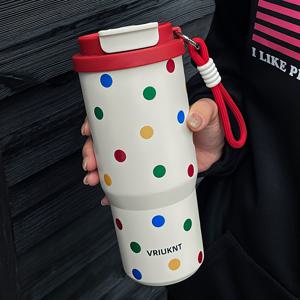 TEMU 1pc 새로운 패션 스테인레스 스틸 단열 컵 750ml 자동차 커피 컵 직선 마시는 빨대 이중 사용 테이블 탑 핸디 컵|텀블러