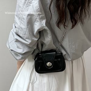 TEMU 여성용 조절 가능한 크로스바디 체인 스트랩 미니 코인 퍼스 - 우아한 솔리드 블랙 지퍼 클로저, 컴팩트 & 다용도 일상용, 한국-일본 스타일 디자인|가방|크로스백|미니크로스백