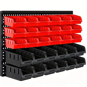 TEMU 32/49pcs 도구 정리 랙, 스크루 드라이버, 렌치 보관 상자, 차고 도구 홀더, 스크루, 너트, 볼트, 나일, 비즈 및 작은 하드웨어용, 쉽게 설치 가능한 차고 정리 및 보관, 아버지의 날 선물, 가정, 차고 및 스튜디오에 적합