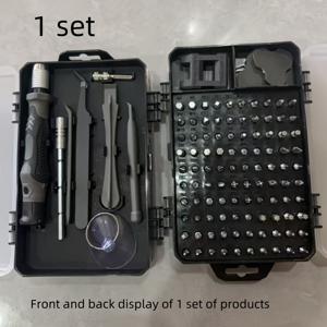 TEMU 115 in 1 업그레이드드 스크루드라이버 세트, 강력한 자석과 고경도 다기능 분해 도구 세트, 비정상 드릴 비트, 내구성 있는 금속 케이스, 다양한 포인트드 팁을 특징으로, 휴대폰, 태블릿, 소형 가전제품의 수리에 이상적, 필수적인 전자 분해 도구로 완벽, 할로윈, 크리스마스, 추수감사절, 아버지의 날, 아버지 또는 아들의 선물로 적합합니다.
