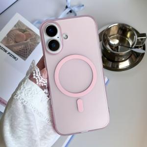 TEMU 애플 16 모바일 폰 케이스에 적합한 PC 아이스 미스트 자석 흡착 아이폰15프로맥스 풀 패키지 노노화 반투명 안티핑거 인쇄 애플 16프로 플러스 모바일 폰 케이스|폰케이스|아이폰케이스
