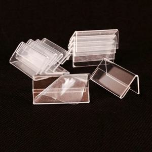 TEMU 10개 투명 아크릴 미니 라벨 홀더, 소매 디스플레이용 L자형 가격표 클립, 명함 표지대, 4x2cm 투명 PMMA 재질, 설치 필요 없음, 무장착, 세련되고 전문적인 디자인으로 카드 정리 및 쇼케이스, 소매 디스플레이 도구 | 스타일 | 내구성 있는 아크릴