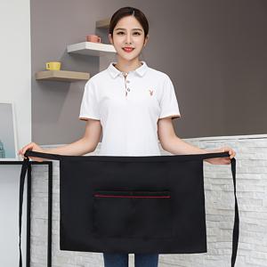 TEMU 작업, 비즈니스, 카페, 공예, 유니폼에 적합한 대형 포켓이 있는 클래식 시리즈의 검은색 자두 빨간 커피 색상 허리 앞치마