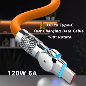 TEMU USB에서 Type C로의 120W 6A 고속 충전 케이블, 화웨이 호너 샤오미 레드미 포코 오포 비보 호환 고속 USB 충전기 데이터 케이블 아연 합금 자동차용 USB C 리퀴드 실리콘 충전 코드 1m/1.5m/2m|C타입충전기
