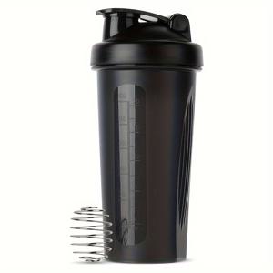 TEMU 1pc 피트니스 프로 단백질 쉐이크 병, 쉐이커 포함, 직사각형 스포츠 물병, PVC-free, 손세척만, 배터리 필요 없음, 운동 보조제 및 여름 수분 보충제용