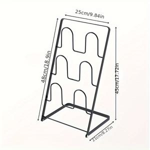 TEMU 1pc 공간 절약용 금속 다층 슬리퍼 랙 - 욕실 및 출입구용 내구성 있는 바닥 마운트 신발 정리함, 샌들, 슬리퍼 및 부츠에 이상적, 욕실 정리 | 현대적인 신발 랙 | 내구성 있는 금속 랙, 신발 보관 정리함