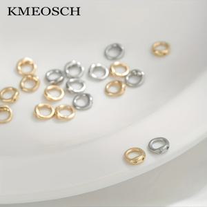 TEMU 18K 금도금 이중 구멍 폐쇄 점프 링, DIY 팔찌 목걸이 만들기용 보석 클라스프 커넥터 링, 비즈 와이어 스트링 파인딩 용품
