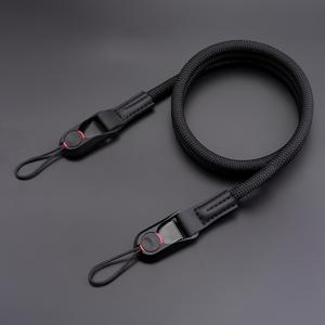 TEMU 조절 가능한 퀵 릴리즈 카메라 스트랩 - 내구성 있는 폴리아미드 등산 로프, 목 및 어깨 크로스바디 지지대 포함 (SLR, DSLR, 미러리스 카메라용) - 니콘, 캐논, 소니, 후지 호환 가능 - 블랙, 퀵릴리즈 버클 디자인, 카메라 액세서리 스트랩