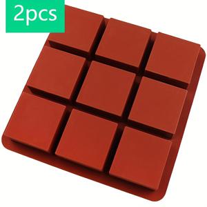 TEMU 2개, 실리콘 케이크 모양, 브라우니 모양, 머핀 모양, 9개 그리드 소파 모양, 무스 케이크 빵 모양, 아로마 테라피 모양, 사각형 초콜릿 쿠키 모양, 오븐 베이킹 트레이, 에어 프라이어 전자 레인지 액세서리, 주방 셰프 디저트 요리 필수품, 친구 파티 가족 모임 도구, 어머니의 날 크리스마스 할로윈 추수 감사절 선물|에어프라이어