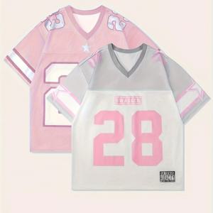 TEMU 여성용 봄/여름 스포츠 티셔츠 2팩, 멋진 스포츠 셔츠와 메쉬 아이렛 패치워크가 있는 반팔