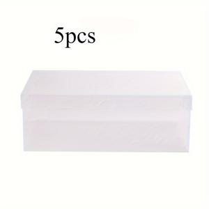 TEMU 5pcs 투명 스택 가능한 신발 상자, 플립 탑 뚜껑이 있는 접이식 여행용 신발 보관 솔루션, 청소가 쉬움, 하이 힐, 샌들, 신발에 이상적, 신발 보관 정리함
