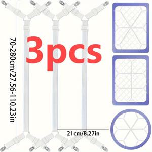 TEMU 3pcs 시트 홀더 스트랩, 신축성 있는 스트랩과 코너 클립이 있는 조절 가능한 시트 홀더, 침구, 매트리스, 시트 고정 브래킷