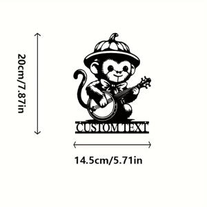 TEMU 맞춤 제작 금속 피아노 연주 원숭이 실루엣 장식, 개인화된 벽 예술, 도서관·카페·가정·사무실을 위한 홈 데코 선물