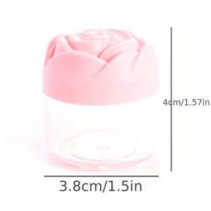 TEMU 장미 모양 나사 캡이 있는 플라스틱 화장품 크림 용기 12개 세트, 빈 리필 가능한 메이크업 샘플 컨테이너 여행 필수품
