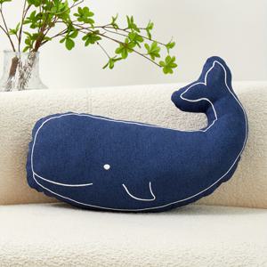 TEMU 1개 Whimsy Wonders 현대 고래 베개커버, 19.6x13.8인치, 단면 자수, 세탁기 사용 가능, 지퍼 클로저, 소파 및 홈 데코용 폴리에스터 장식용 쿠션 커버, 환상적인 장식