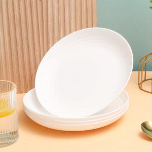 TEMU 4팩 내구성 있는 플라스틱 저녁 접시, 7.87인치 라운드 깨지지 않는 PP 서비스 접시, 파스타, 디저트, 샐러드 등 다목적, 전자레인지/세척기 안전, 가정, 피크닉, 파티, 캠핑에 이상적 - 다양한 색상