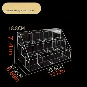 TEMU 1pc 아크릴 3/4-Tier 카드 홀더 디스플레이 스탠드 - 클래식 스타일, 전기 없음, 자체 조립, 27인치 높이, 3.2 Cu Ft 보관 공간, 수집 카드용 카드 디스플레이 케이스, 세련된 디자인, 내구성