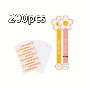 TEMU 200개 웃는 얼굴 자체 접착 스티커, 케이크 포장, DIY 선물 장식 및 라벨링에 적합 - 컬러풀한 거친 종이 라벨, 베이킹 및 손수공예 애호가에게 적합