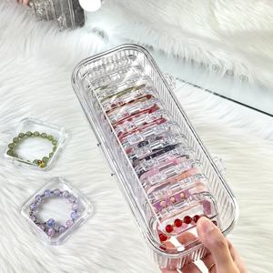 TEMU 15개 세트의 투명 아크릴 보석 정리함, 팔찌, 목걸이 및 네일 아트 액세서리용, 산화 방지 기능이 있는 플라스틱 자유롭게 세우고 휴대할 수 있는 보관함, 체인용 - 전기 사용 없음