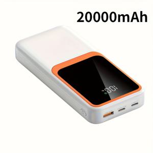 TEMU 20000mAh 휴대용 파워뱅크 1pc XPower 20000mAh 휴대용 파워뱅크, 22.5W PD & QC 빠른 충전, LED 디지털 디스플레이, 듀얼 USB Type-C 입력/출력, 소형 및 경량, 충전식 리튬 폴리머 배터리, 범용 호환성, ≤36V 작동 전압|보조배터리|보조배터리20000