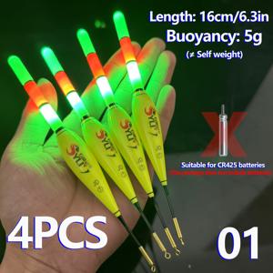 TEMU 4pcs Bite Float Night Fishing Floats - 네온 그린 & 레드, 높은 투명성, LED 라이트로 낮과 밤 낚시, 바다, 배, 연못 낚시에 이상적 (배터리 미포함), 낚시 플롯|네온 낚시 장비|폼 플롯, 배터리 없음