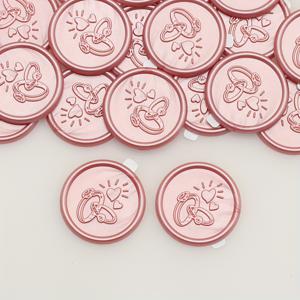 TEMU 30개 반지 & 하트 디자인 왁스 씰 스티커 세트 - 결혼식 초대장, 선물 포장, DIY 공예용 자체 접착 핑크 크래프트 스티커 - 우아한 봉투 장식, 초대장 제작 | 장식용 인감 | 자체 접착 인감, 공예용 스티커|실링왁스