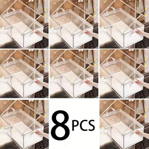 TEMU 8/7/5pcs 대형 PVC 보관 상자 - 접이식 먼지 방지 옷 및 바지 보관 상자 - 가정 및 기숙사, 옷 보관 상자, 옷 보관 가방, 옷 보관 상자, 보관 상자, 큐브 보관, 담요 바구니, 보관, 옷장 보관 및 보관|이불정리함