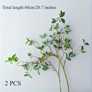 TEMU 2개 이탈리아 밀라노 잎 장식 인공 꽃, 부활절, 어머니의 날, 아버지의 날, 크리스마스, 핑크의 날, 추수 감사절, 세인트 패트릭의 날, 데이 및 기타 축제에 완벽합니다. 인공 녹색 식물로 사용할 수 있으며, 특히 매달린 식물, 정원, 포ーチ, 창문 상자, 가정 장식, 결혼식 및 농가 스타일 장면에 적합합니다.