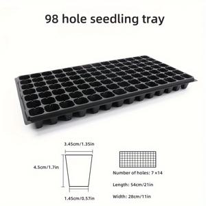 TEMU 10개 재사용 가능한 PVC 씨앗 트레이 - 배수 구멍이 있는 100g 두꺼운 발아 플레이트 - 꽃, 식물, 양치기, 멜론 및 채소용 - 검은색, 내구성 및 쉽게 청소할 수 있는 - 가정 정원, 씨앗 발아 트레이에 완벽합니다. | 체크 디자인 | 내구성 있는 플라스틱 트레이