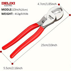 TEMU DELIXI 전기 케이블 가위 와이어 스트리퍼 케이블 가위, AWG 와이어 커터, 전기 기술자를 위한 정밀 구리 튜브 가위
