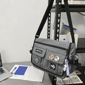 TEMU 남성용 사이클링 메신저 백 조절 가능한 플립 크로스바디 백, 통근 학생 경사 어깨 가방 책 가방 문서 종이 정리 태블릿 가방