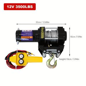 TEMU 1pc 12V 전기 도로 윈치, 조절 가능한 높이 및 모래 방지 디자인 - 자동차 구조, 건설, 소방 및 산림 작업을 위한 중량 철 구조 - 2x 12V 배터리 포함, 카라반용 윈치, 추수 감사절에 완벽합니다.