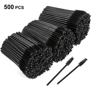 TEMU 300/500개 일회용 마스카라 막대, 나일론 브러시 속눈썹 브러쉬, 무향, ABS 플라스틱 손잡이, 일반 피부용, 속눈썹 익스텐션 도포기