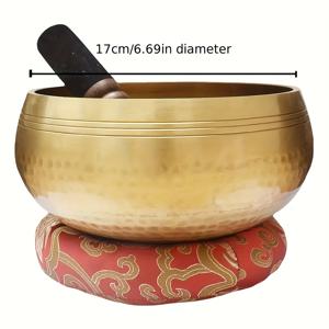 TEMU 큰 7인치 노래 그릇 마음챙김 불안 해소 사운드 치유 스파 치료 찬팅 그릇 음악적 차임벨 이드 알-아드하 무바라크