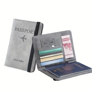TEMU RFID 여권 홀더 1개 - 비행기 디자인으로 얇은 여행 지갑, 경량 및 접이식, 비즈니스 및 캐주얼 사용에 적합, 오픈 스타일, 비즈니스 캐주얼 지갑 | 지갑 | 내구성 있는 지갑