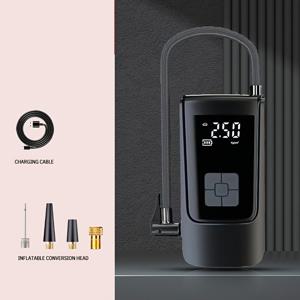 TEMU 휴대용 무선 타이어 공기 주입 펌프 150PSI - 디지털 LCD 디스플레이, 자동 종료 기능, USB-C 고속 충전 지원, 자동차 및 /자전거용 2*2000mAh 재충전식 전동 에어 컴프레서|자전거|타이어|전기자전거