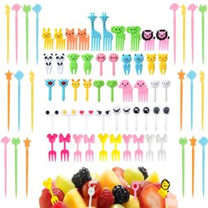 TEMU 70개 미니 플라스틱 과일 & 디저트 포크 세트 - 재사용 가능, 파티, 도시락 & 명절 축하용 귀여운 음식 픽 - 할로윈, 크리스마스, 부활절, 추수감사절에 완벽함