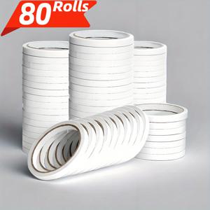 TEMU 80/40 롤 미니 클리어 테이프, 양면 - 사무실, 학교, DIY 프로젝트, 스크랩북, 예술 및 공예, 인사 카드 및 선물 포장에 사용할 수 있는 내구성 있는 접착제