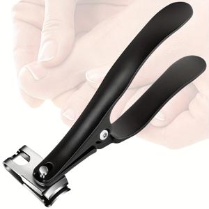 TEMU 두앙두앙비우 두꺼운 손톱용 헤비 듀티 네일 클리퍼 - 긴 손잡이, 360° 회전 곡선 블레이드, 방수 디자인, 노인 및 남성에게 이상적, 완벽한 선물, 모던 블랙 페디큐어 도구|손톱깎이