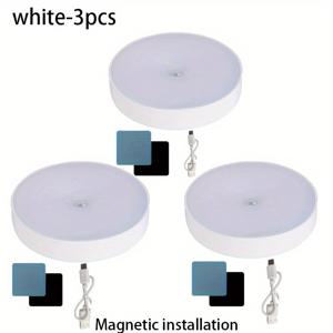 TEMU 2개/3개 LED 모션 센서 야간 조명, LED 나이트 램프, USB 충전 무선 모션 감지 라이트, 리튬 폴리머 배터리, 가정용, 전자 부품 포함, 스위치, 복도, 크리스마스 선물, 휴일 사무실, 침실, 호텔, 파티, 레스토랑 장식에 적합한 작은 야간 조명