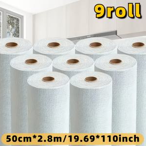 TEMU 3D 린넨 자체 접착 벽지 스티커 9 롤, 독특한 폼 벽지 스티커. 가정 개선 벽 패널에 적합, 쉽게 벗겨내고 붙일 수 있음, 편리하고 부드럽게 청소 및 절단, 다양한 요구 사항을 충족. 거실, 주방, 침실, 기숙사, 사무실 장식에 적용 가능, 우주 스타일을 추가하여 독특한 스타일을 부여