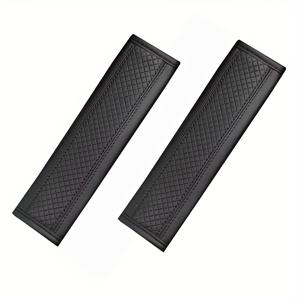 TEMU 2pcs 인조 가죽 시트 벨트 커버, 레드 스티치, 모든 모델을 위한 편안하고 내구성이 뛰어난 자동차 인테리어 액세서리, 자동차 인테리어 액세서리 | 현대 자동차 액세서리 | 내구성이 뛰어난 자동차 커버, 시트 벨트 커버