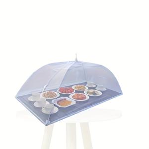 TEMU 1pc 화이트 메시 식품 커버 텐트 - 팝업 우산 스타일, 곤충 방지, 야외 피크닉 및 가족 모임에 이상적, 요리, 바베큐, 파티에 완벽, 피크닉 필수품 | 우산 스타일 커버 | 곤충 방지 메시, 피크닉 커버 텐트|텐트
