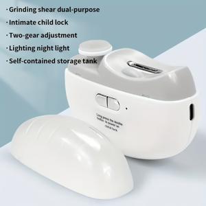 TEMU 2-in-1 전기 손톱 클리퍼, USB 충전식 LED 라이트, 안전 기능, 연마 및 연마 기능, 긴 배터리 수명, 휴대용 디자인, 모든 연령에게 적합, 청소년용 손톱 폴리셔, 다기능 아기 전기 손톱 파일, 신생아 손톱 폴리셔 도구, 고급 선물 포장, 가족 및 친구에게 완벽한 데이 선물|네일|매니큐어|손톱깎이
