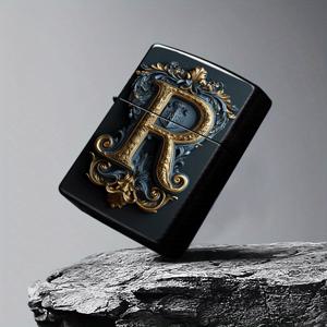 TEMU 1pc 아름다운 바로크 스타일 금속 지포 라이터, 금색 